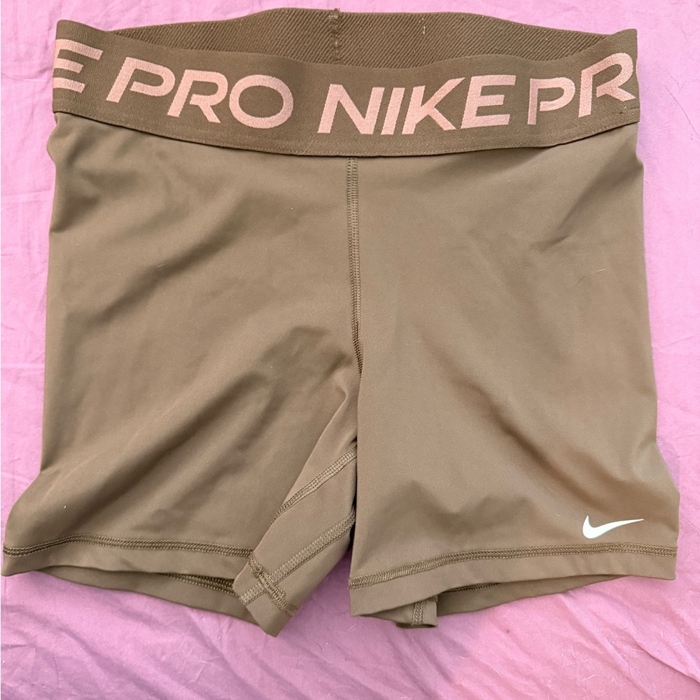 Nike Women's Tan Pro Athletic Shorts